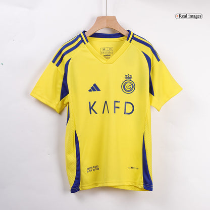 Kid's RONALDO #7 Al Nassr Home  Soccer Jersey Kit(Jersey+Shorts) 2024/25 Top Soccer Jerseys Store