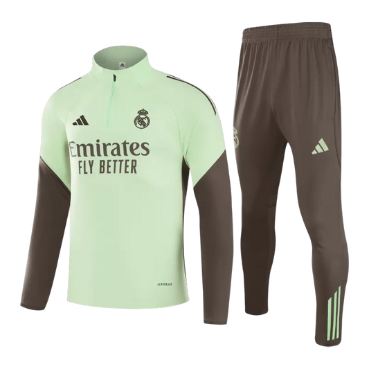 Real Madrid 1/4 Zip Tracksuit Kit (Jacket+Pants) 2025/26 - Green