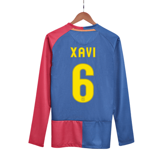 Retro XAVI #6 2008/09 Barcelona Home Long Sleeve  Soccer Jersey- UCL Final Top Soccer Jerseys Store
