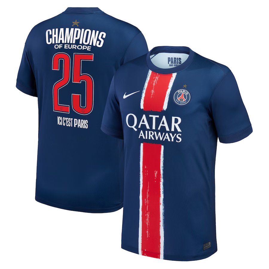 PSG Home Soccer Jersey 2024/25 Special Edition-Champions of Europe 2025 Go Game Wear