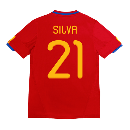Retro SILVA #21 2010 Spain Home  Soccer Jersey Top Soccer Jerseys Store