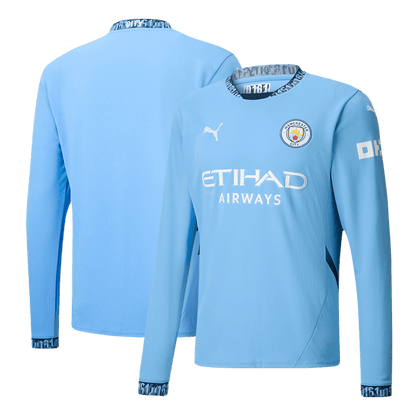Manchester City Home Long Sleeve  Soccer Jersey 2024/25 Top Soccer Jerseys Store