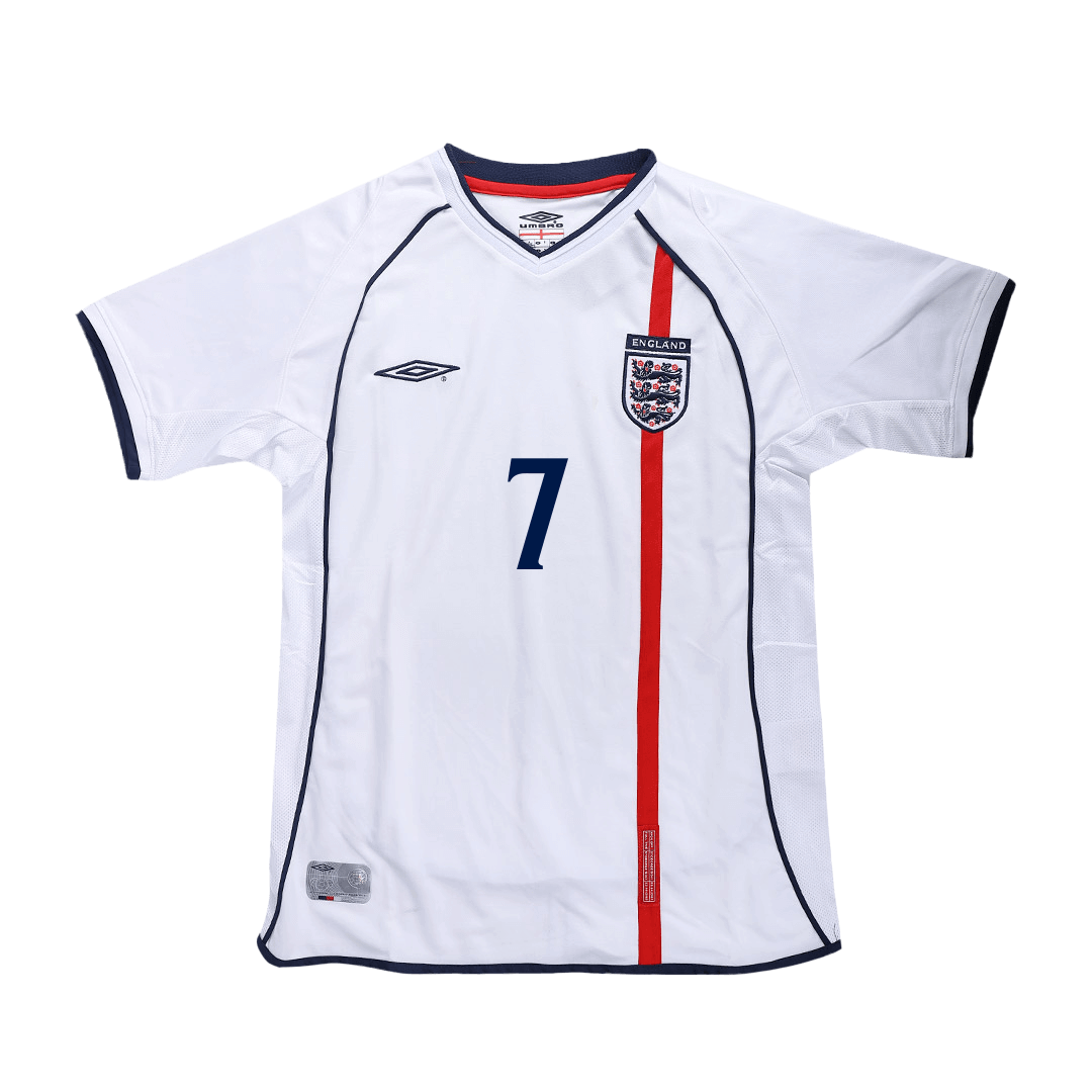 Retro BECKHAM #7 2002 England Home  Soccer Jersey Top Soccer Jerseys Store