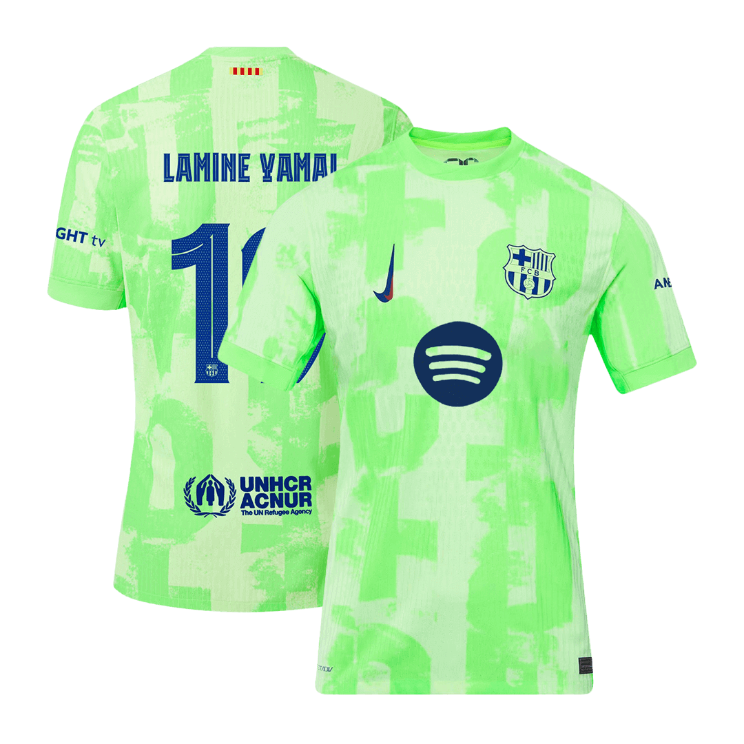 Player Version LAMINE YAMAL #19 Barcelona Third Away  Soccer Jersey 2024/25- UCL?Spotify Logo Without Text? Top Soccer Jerseys Store