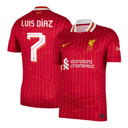 Luis Díaz #7 Liverpool Home  Soccer Jersey 2024/25 - UCL Top Soccer Jerseys Store
