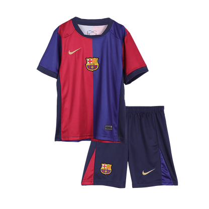 Kid's Barcelona Home  Soccer Jersey Kit(Jersey+Shorts) 2024/25-Spotify Logo Without Text Top Soccer Jerseys Store