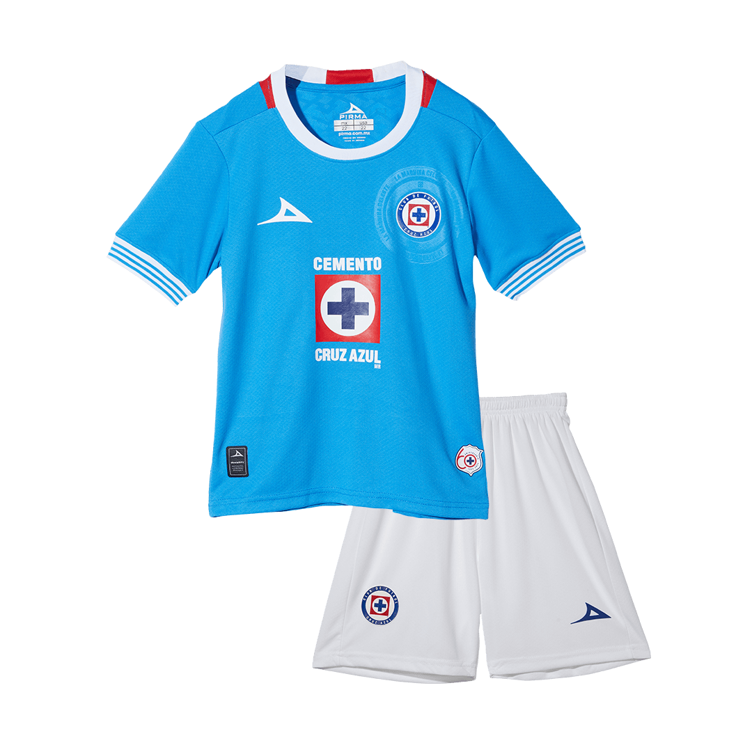 Kid's Cruz Azul Home  Soccer Jersey Kit(Jersey+Shorts) 2024/25 Top Soccer Jerseys Store