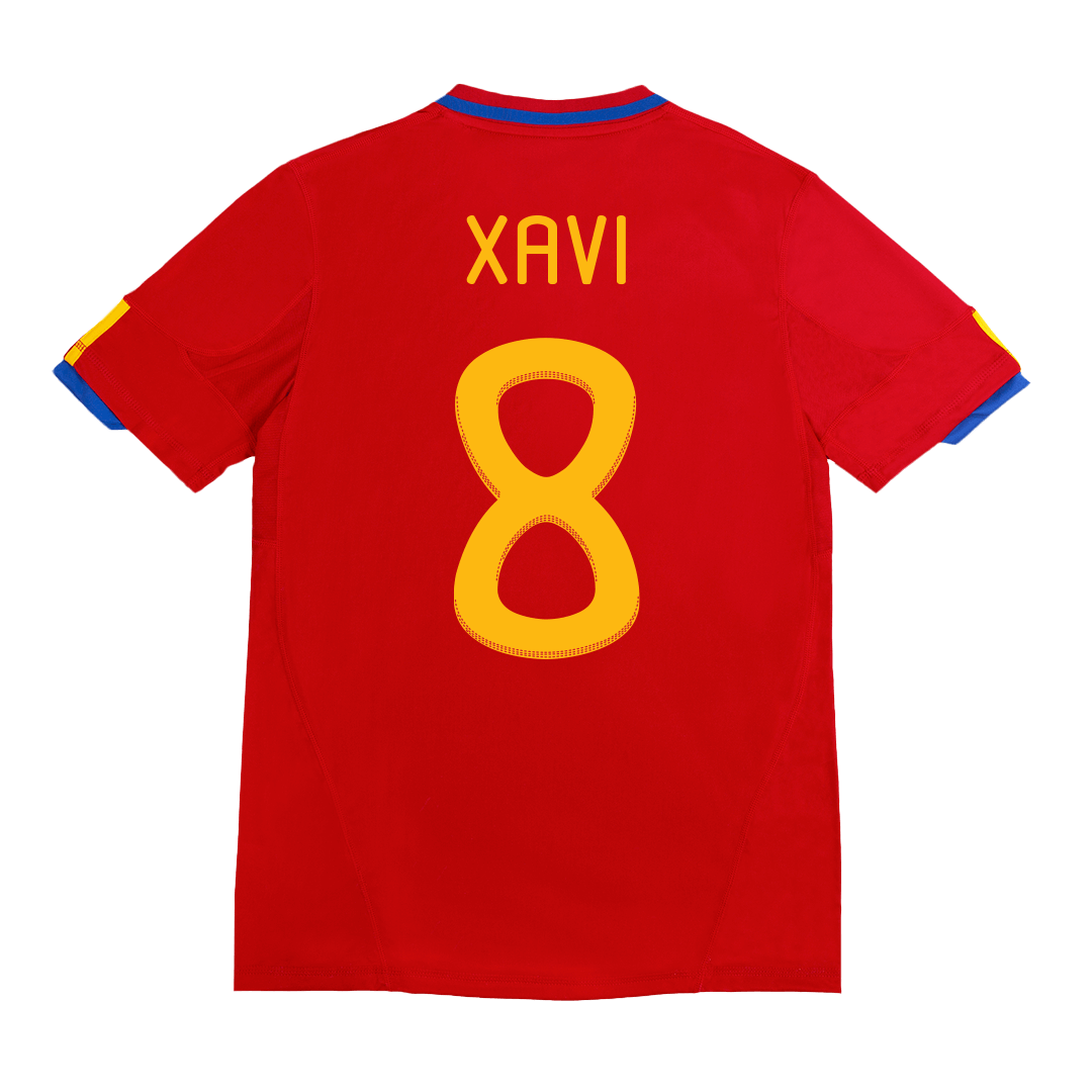 Retro XAVI #8 2010 Spain Home  Soccer Jersey Top Soccer Jerseys Store
