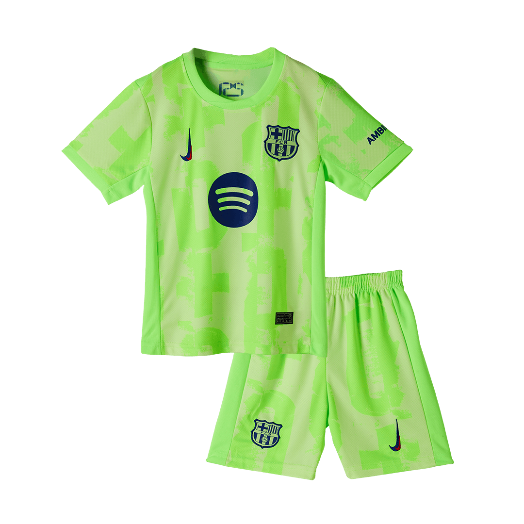Kid's Barcelona Third Away  Soccer Jersey Kit(Jersey+Shorts) 2024/25 - UCL (Spotify Logo Without Text) Top Soccer Jerseys Store