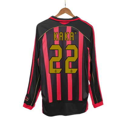 Retro KAKA' #22 2006/07 AC Milan Home Long Sleeve  Soccer Jersey Top Soccer Jerseys Store