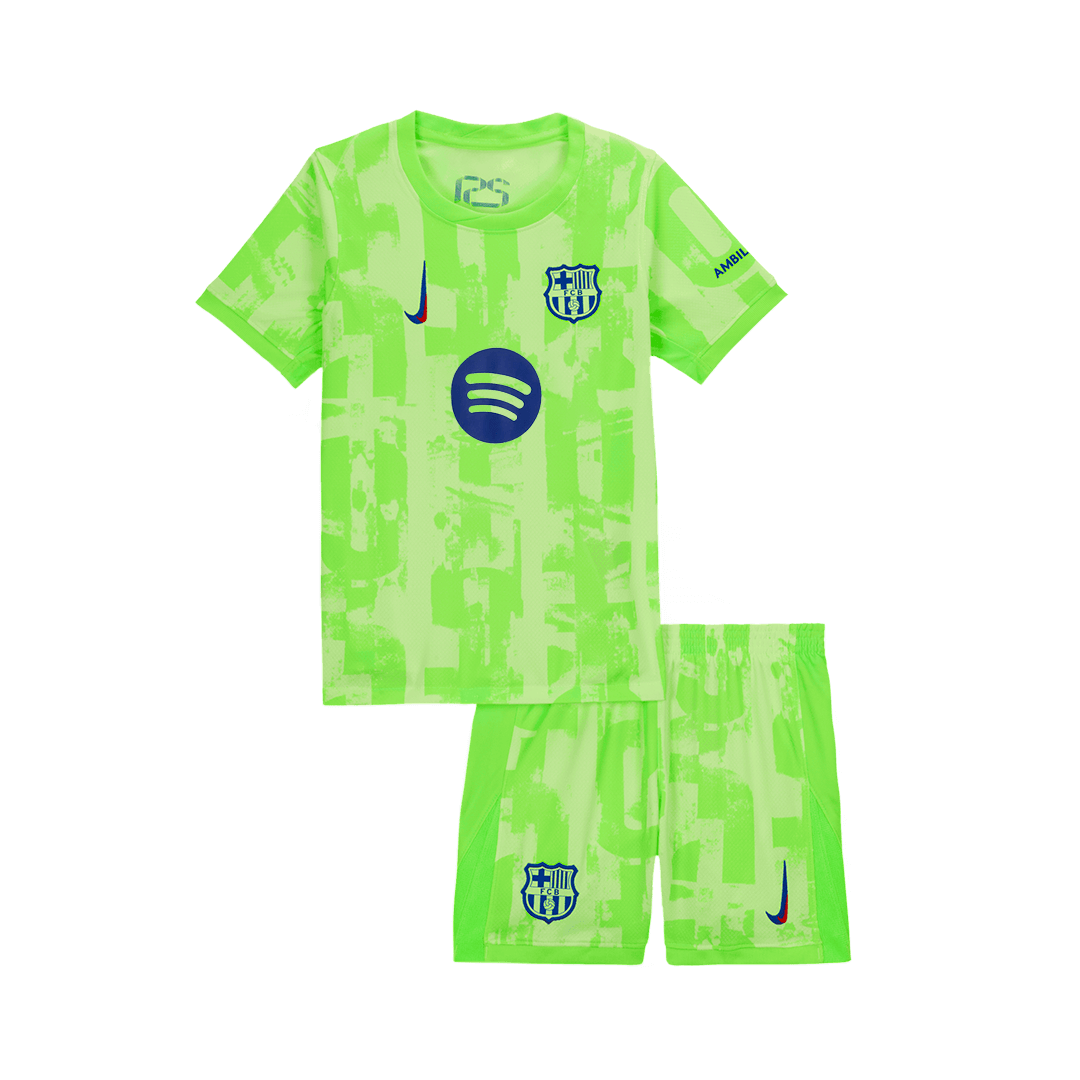 Kid's Barcelona Third Away  Soccer Jersey Kit(Jersey+Shorts) 2024/25 - UCL (Spotify Logo Without Text) Top Soccer Jerseys Store
