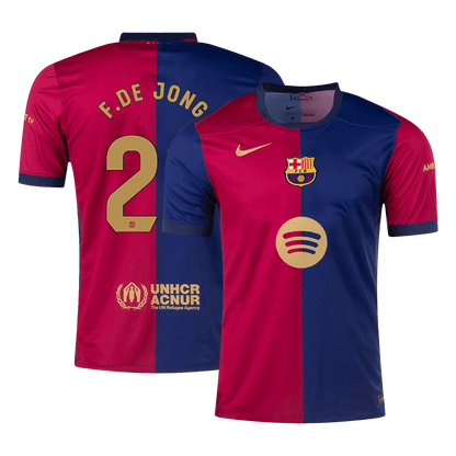 F.DE JONG #21 Barcelona Home  Soccer Jersey 2024/25- Spotify Logo Without Text Top Soccer Jerseys Store