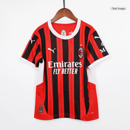 Kid's AC Milan Home  Soccer Jersey Kit(Jersey+Shorts) 2024/25 Top Soccer Jerseys Store
