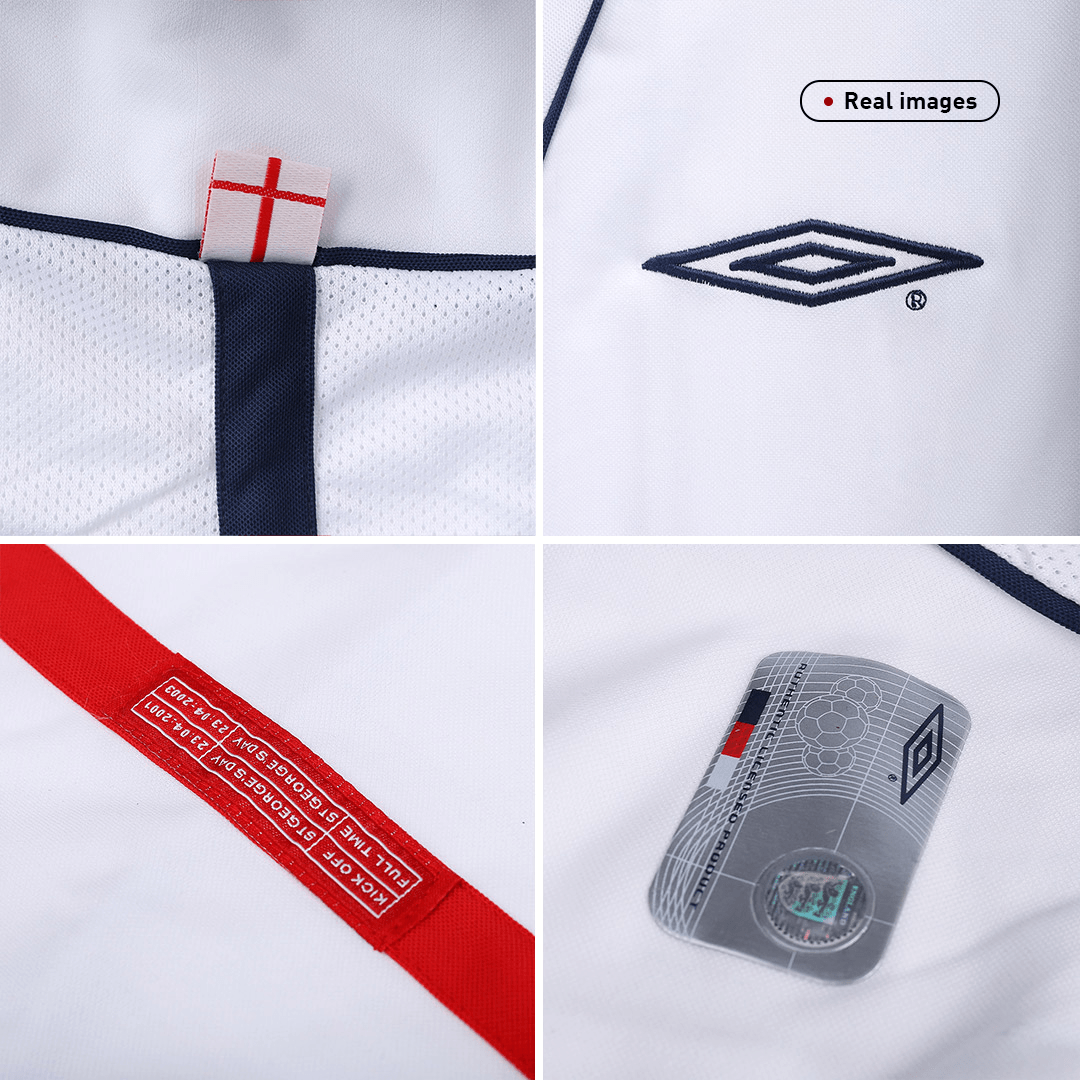 Retro BECKHAM #7 2002 England Home  Soccer Jersey Top Soccer Jerseys Store