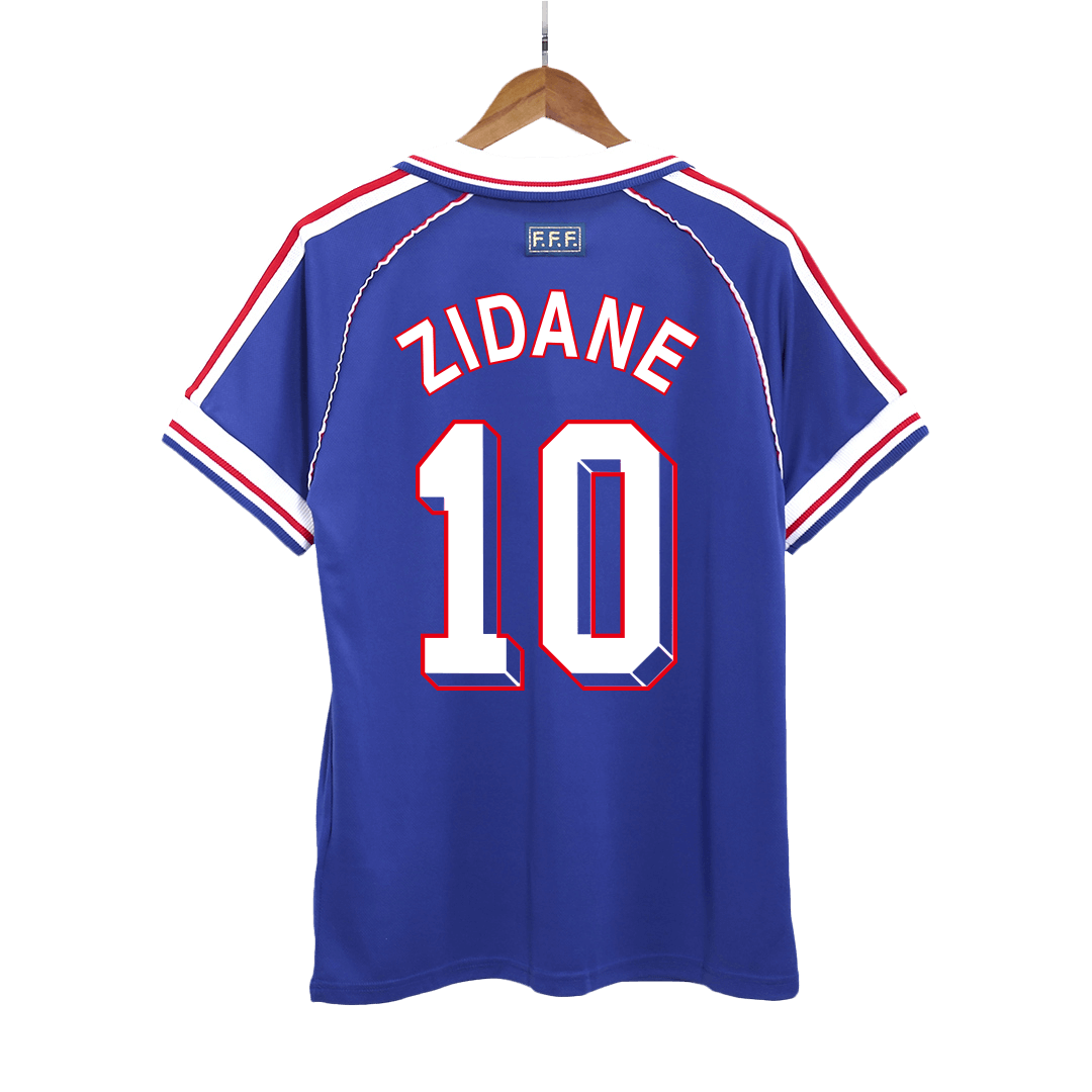 Retro ZIDANE #10 1998 France Home  Soccer Jersey Top Soccer Jerseys Store