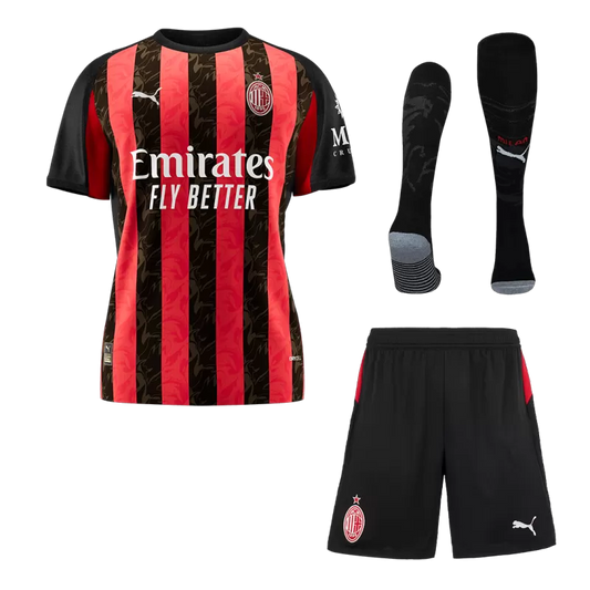 AC Milan Home Soccer Jersey Kit(Jersey+Shorts+Socks) 2025/26