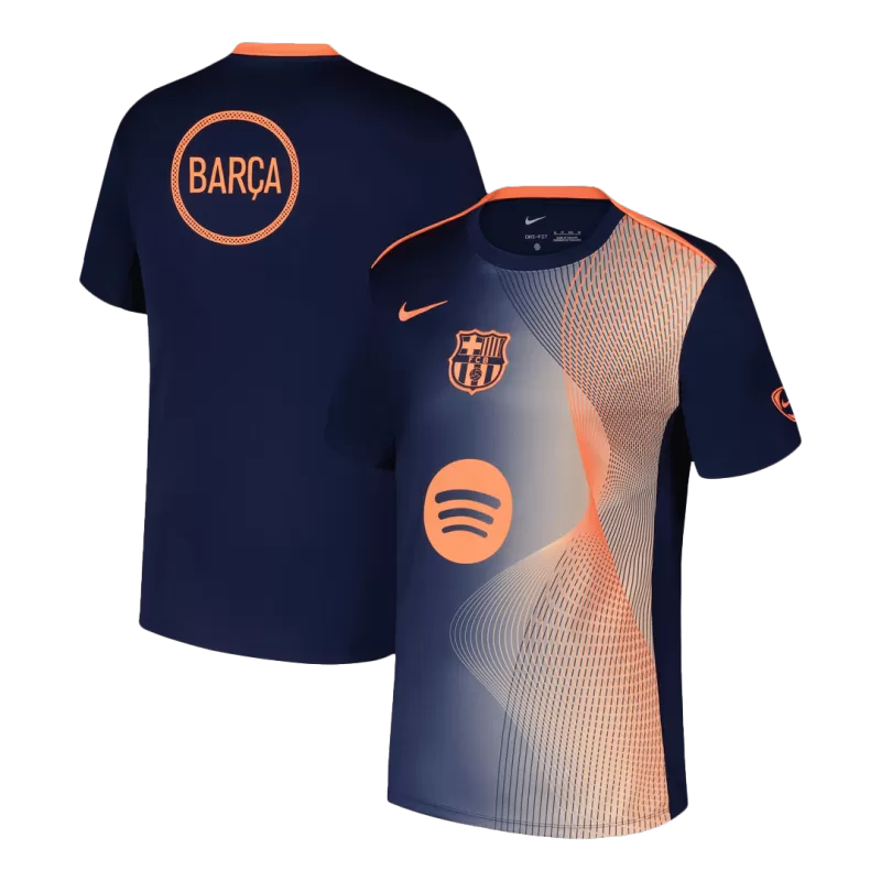 Barcelona Pre-Match 2025/26 Soccer Jersey - Orange&Black
