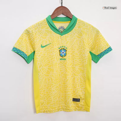 Brazil Kid‘s Home Soccer Jerseys (Jersey+Short) Kit 2024 Top Soccer Jerseys Store