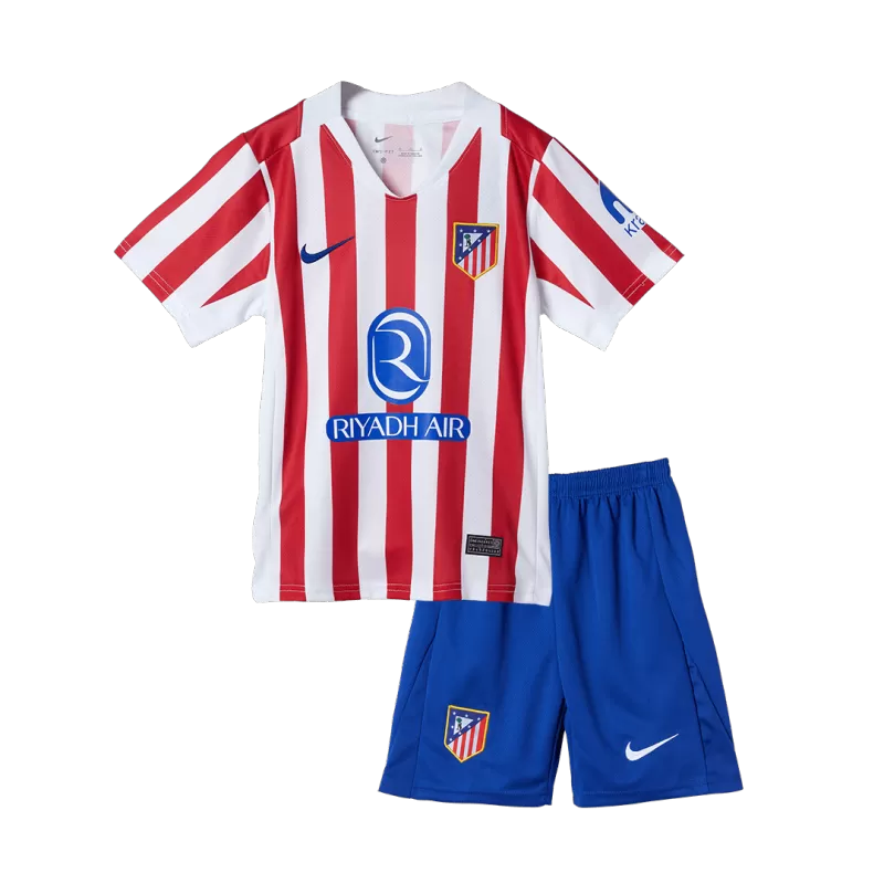 Kid's Atletico Madrid Home Soccer Jersey Kit(Jersey+Shorts) 2025/26
