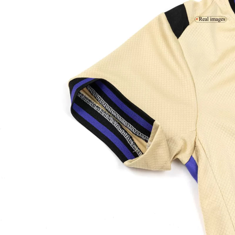 Kid‘s Barcelona Away Soccer Jerseys (Jersey+Short+Socks) Kit 2025/26