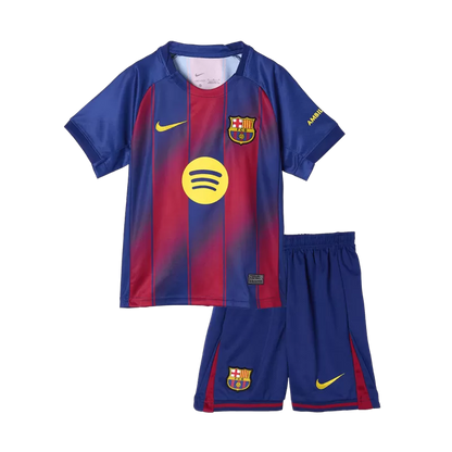 Kid‘s  Barcelona Home Soccer Jerseys (Jersey+Short) Kit 2025/26