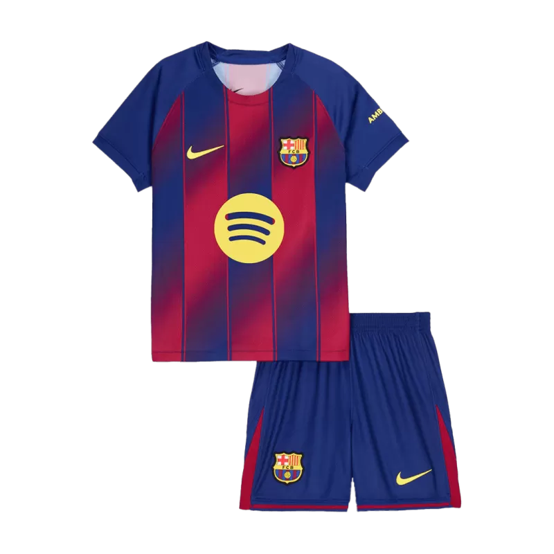 Kid‘s  Barcelona Home Soccer Jerseys (Jersey+Short) Kit 2025/26
