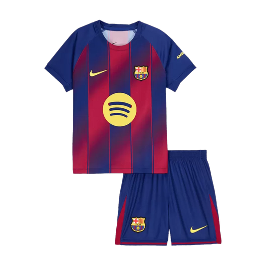 Kid‘s  Barcelona Home Soccer Jerseys (Jersey+Short) Kit 2025/26