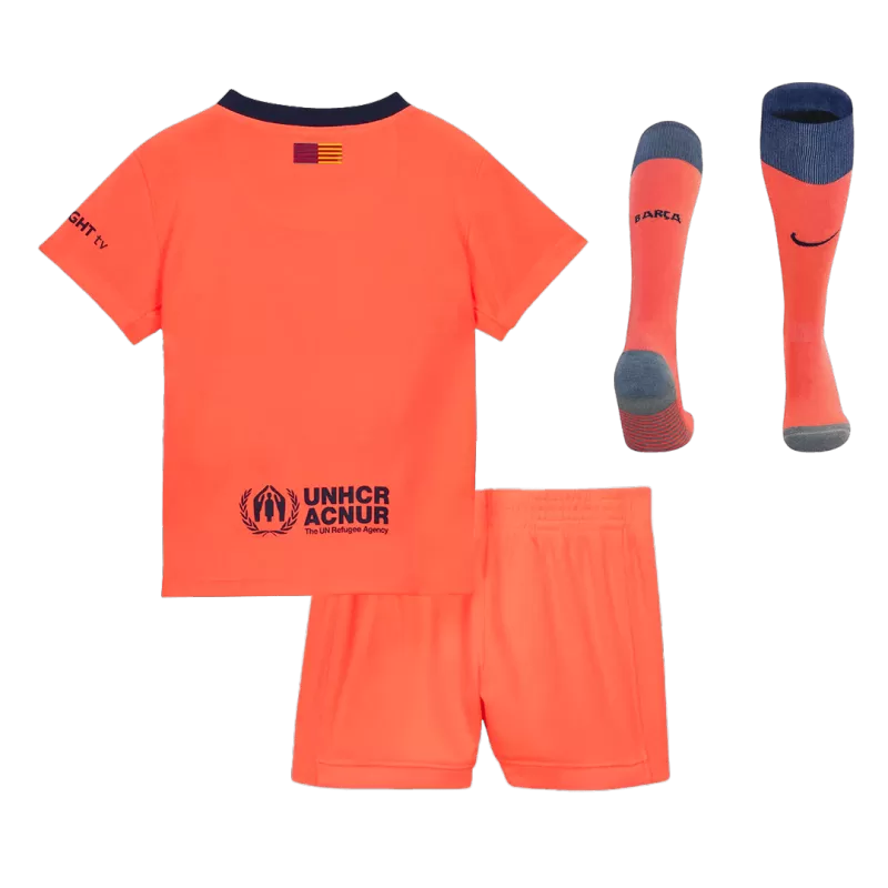Kid‘s Barcelona Third Away Soccer Jerseys (Jersey+Short+Socks) Kit 2025/26