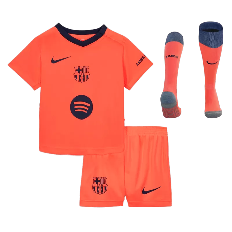 Kid‘s Barcelona Third Away Soccer Jerseys (Jersey+Short+Socks) Kit 2025/26