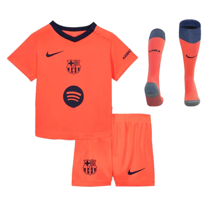 Kid‘s Barcelona Third Away Soccer Jerseys (Jersey+Short+Socks) Kit 2025/26