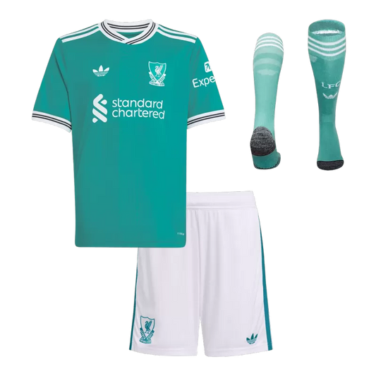 Kid's Liverpool Third Away Soccer Jersey 2025/26 (Jersey+Shorts+Socks)