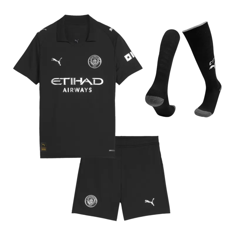 Kid's Manchester City Away Soccer Jersey Kit(Jersey+Shorts+Socks) 2025/26