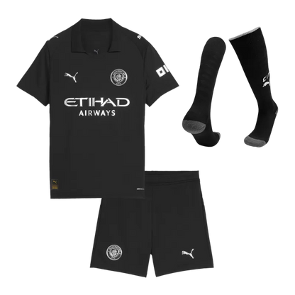 Kid's Manchester City Away Soccer Jersey Kit(Jersey+Shorts+Socks) 2025/26