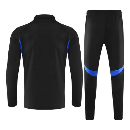 Kid's Manchester United 1/4 Zip Training Kit (Jacket+Pants) 2025/26 - Black