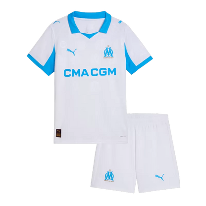 Kid's Marseille Home Soccer Jerseys Kit (Jersey+Shorts) 2025/26