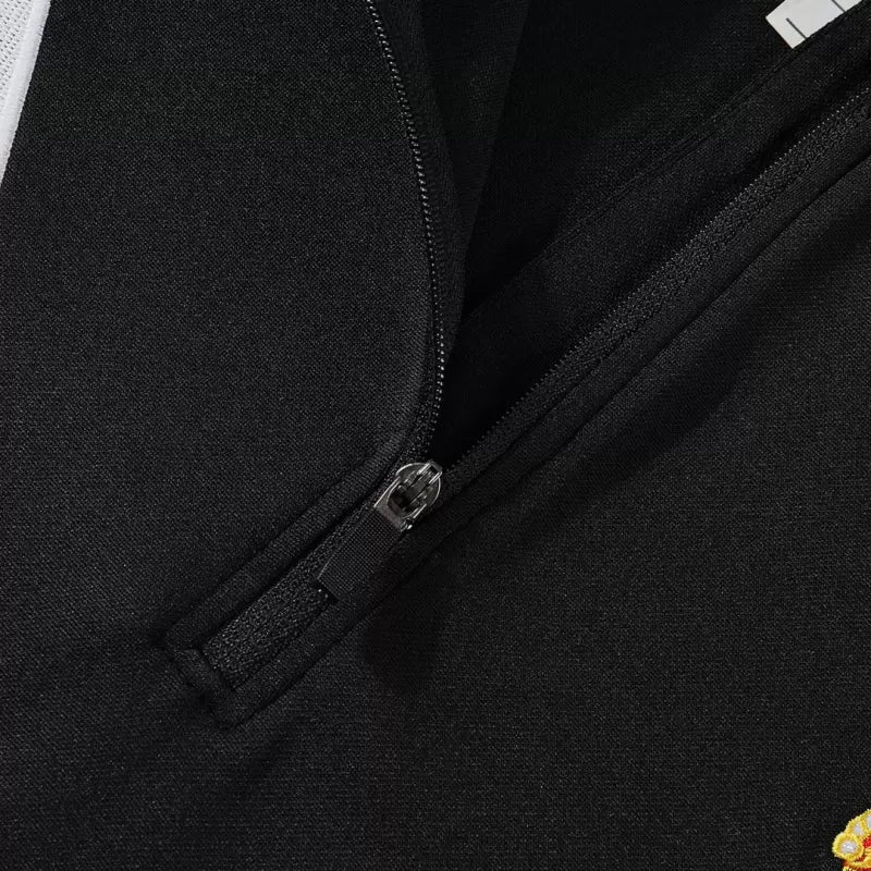 Kid's Real Madrid 1/4 Zip Training Kit (Jacket+Pants) 2025/26 - Black