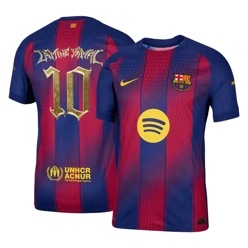 Player Version LAMINE YAMAL #10 Barcelona Home Soccer Jersey 2025/26- Kopa Trophy Edition - Slim Fit