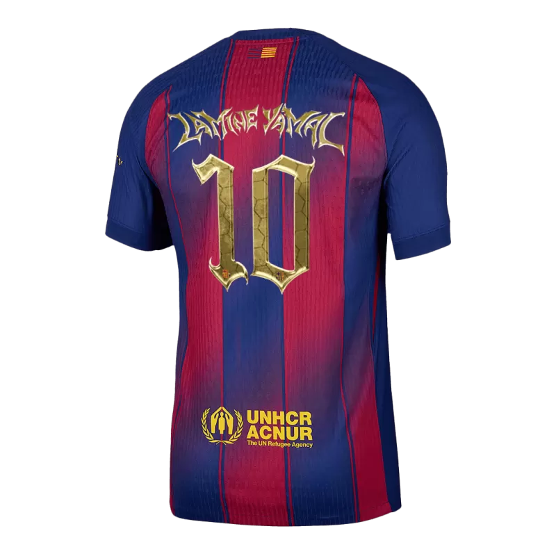Player Version LAMINE YAMAL #10 Barcelona Home Soccer Jersey 2025/26- Kopa Trophy Edition - Slim Fit