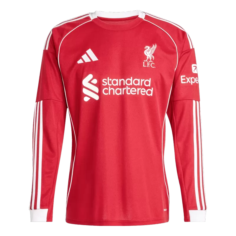 Liverpool Home Long Sleeve Soccer Jersey 2025/26