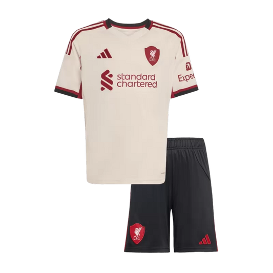 Liverpool Kids Away Soccer Jersey 2025/26 (Jersey+Shorts)