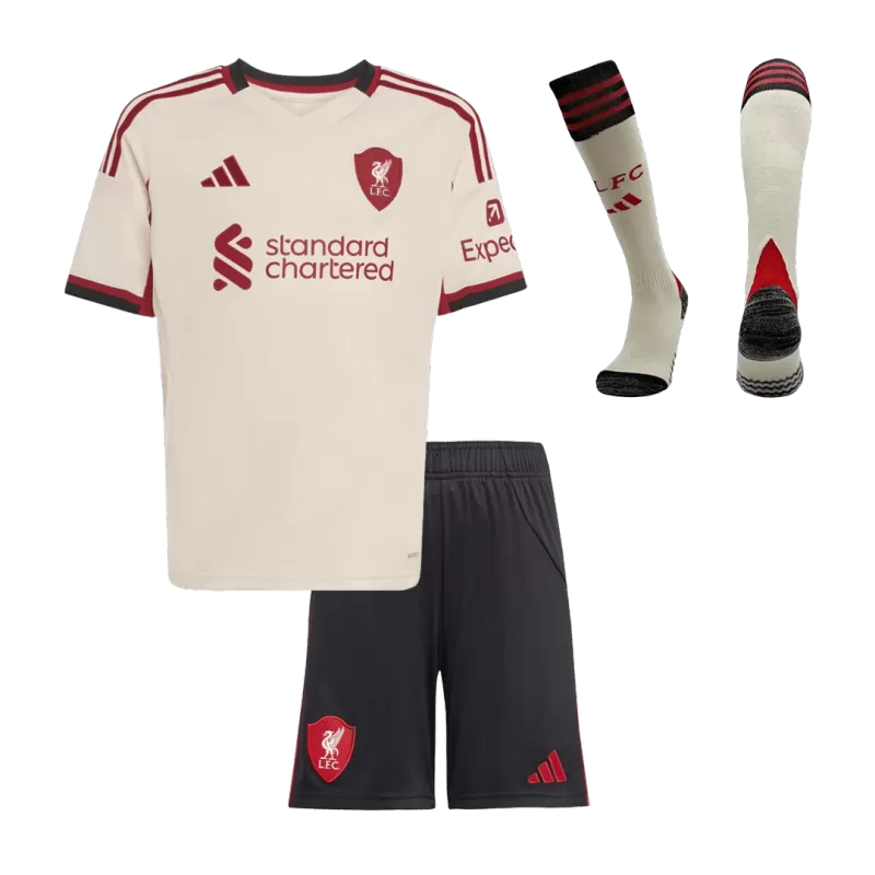 Kids Liverpool Away Soccer Jersey Kit (Jersey+Shorts+Socks) 2025/26