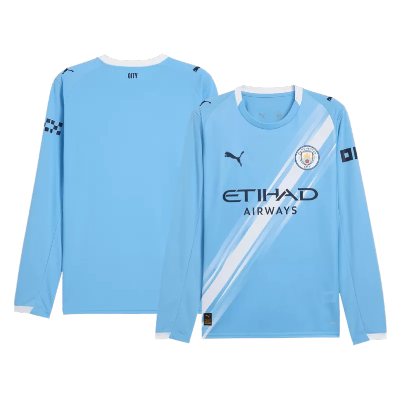 Manchester City Home Long Sleeve Soccer Jersey 2025/26