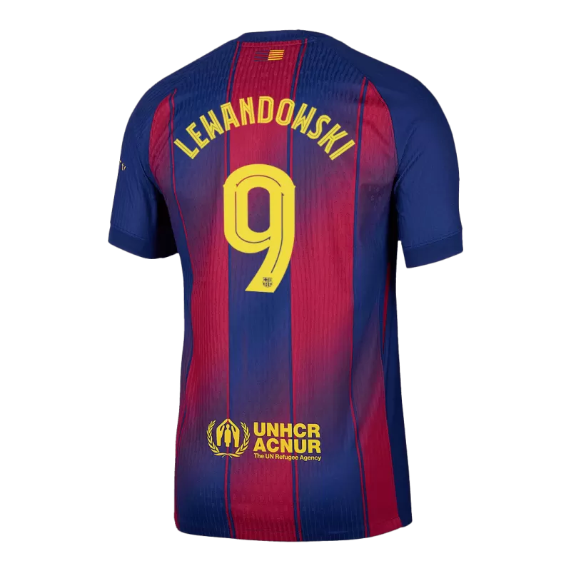 Player Version Barcelona Lewandowski #9 Home 2025/26 Soccer Jersey -  UCL - Slim Fit