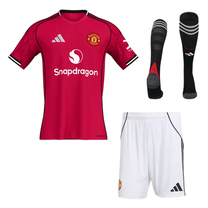 Manchester United Home Soccer Jersey Kit(Jersey+Shorts+Socks) 2025/26
