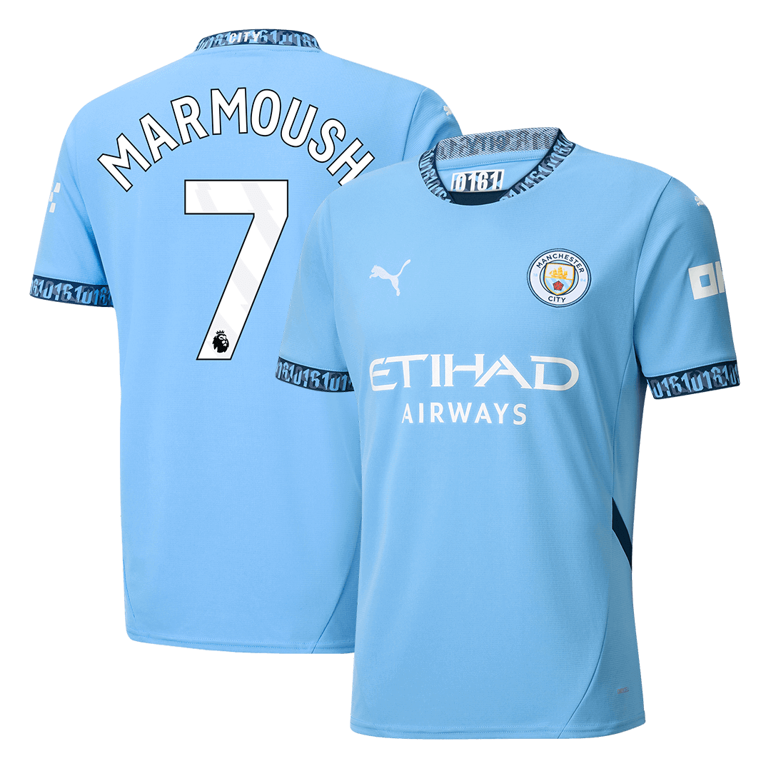 MARMOUSH #7 Manchester City Home  Soccer Jersey 2024/25 Top Soccer Jerseys Store