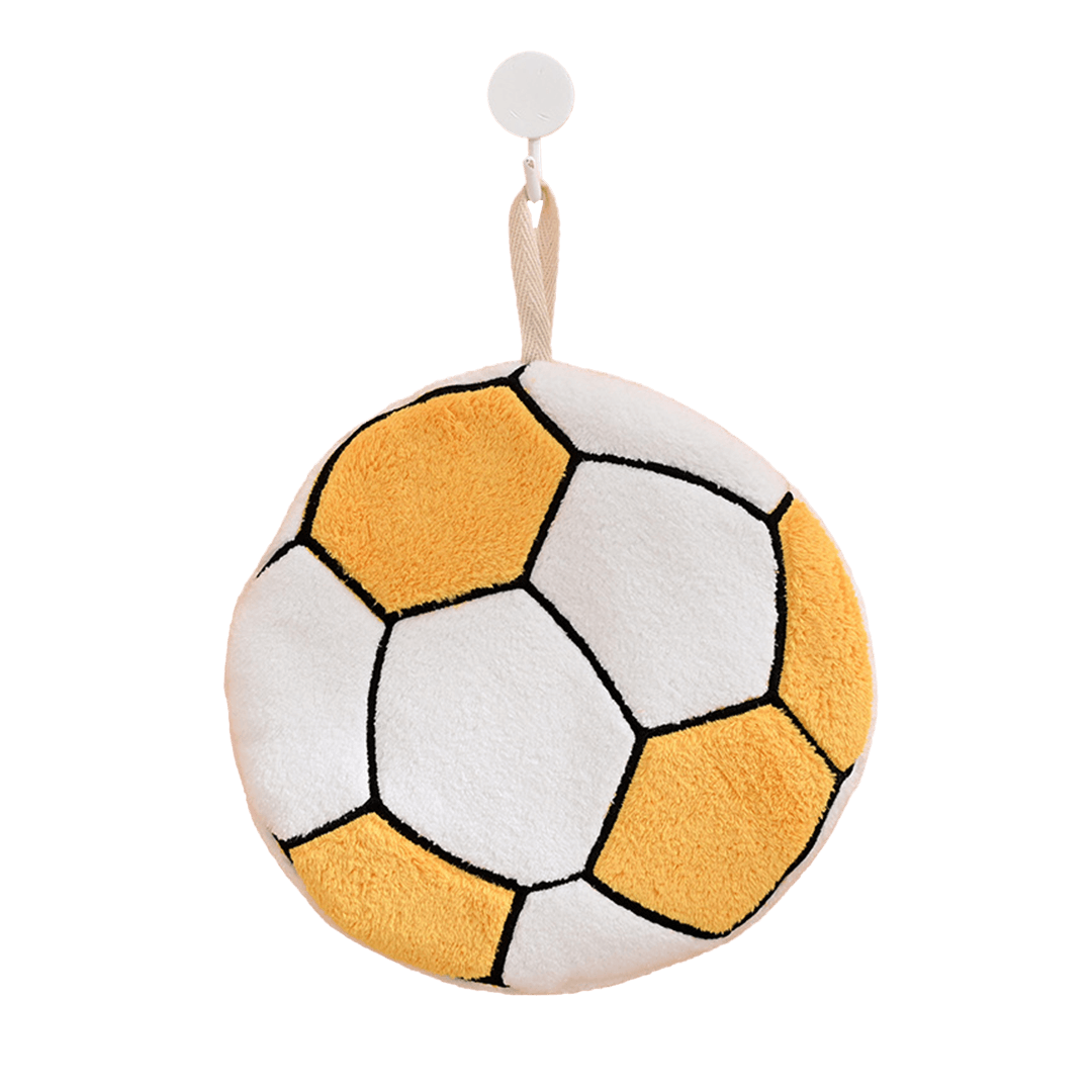 1 Pcs Hanging coral fleece quick-drying football hand towel Yellow Top Soccer Jerseys Store