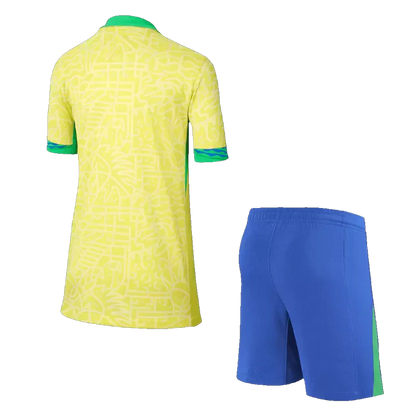 Brazil Kid‘s Home Soccer Jerseys (Jersey+Short) Kit 2024 Top Soccer Jerseys Store