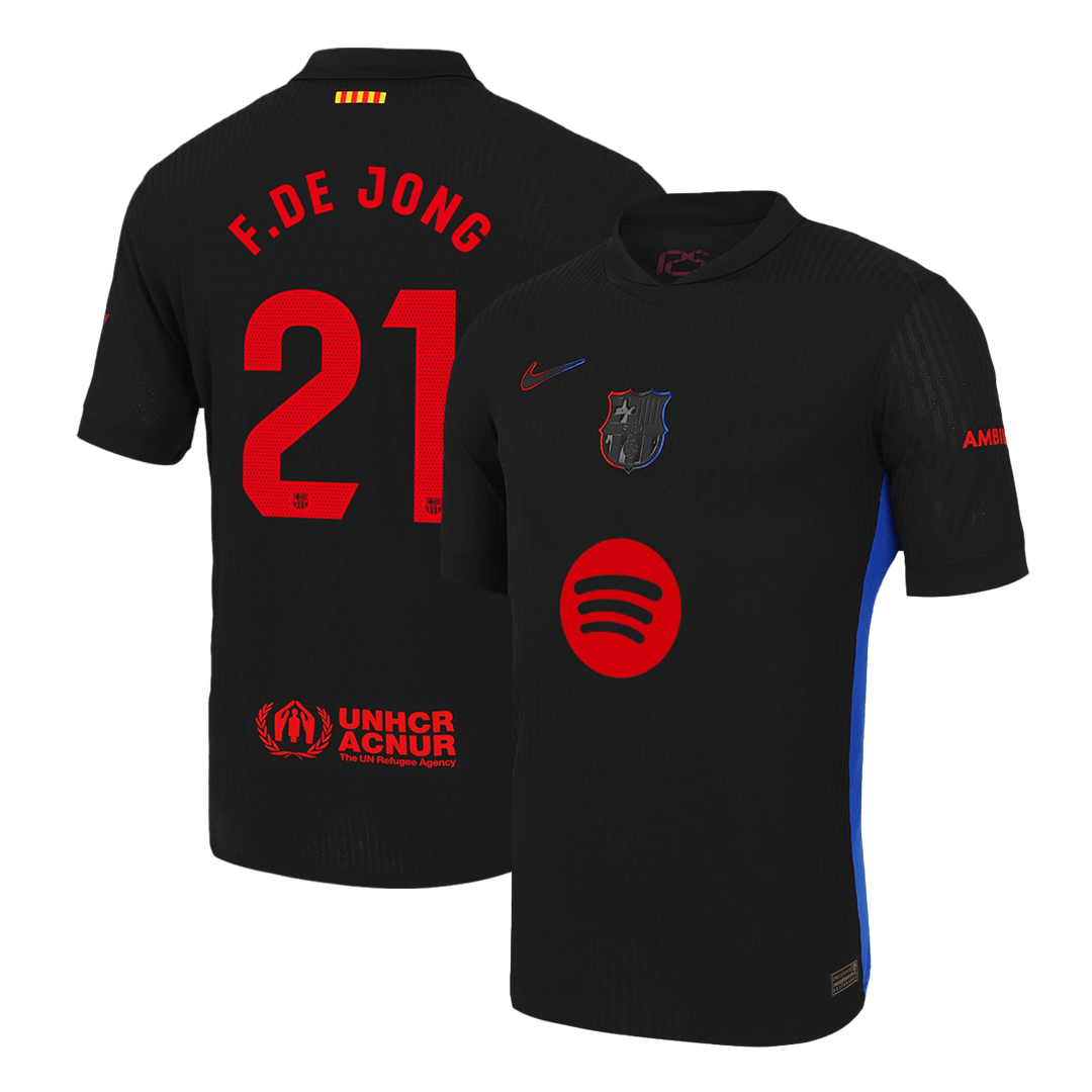Player Version F.DE JONG #21 Barcelona Away  Soccer Jersey 2024/25 - Spotify Logo Without Text Top Soccer Jerseys Store