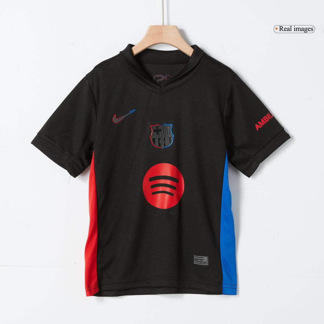 Kid's Barcelona Away  Soccer Jersey Kit(Jersey+Shorts) 2024/25 - Spotify Logo Without Text Top Soccer Jerseys Store