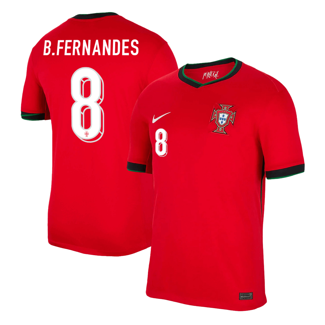 B.FERNANDES #8 Portugal Home  Soccer Jersey Euro 2024 Top Soccer Jerseys Store